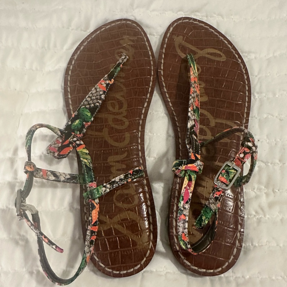 Sam Edelman Brown Sandals with Multicolor Straps